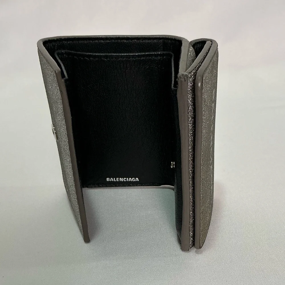Balenciaga Silver glitter Paper Mini Wallet - Picture 8 of 16